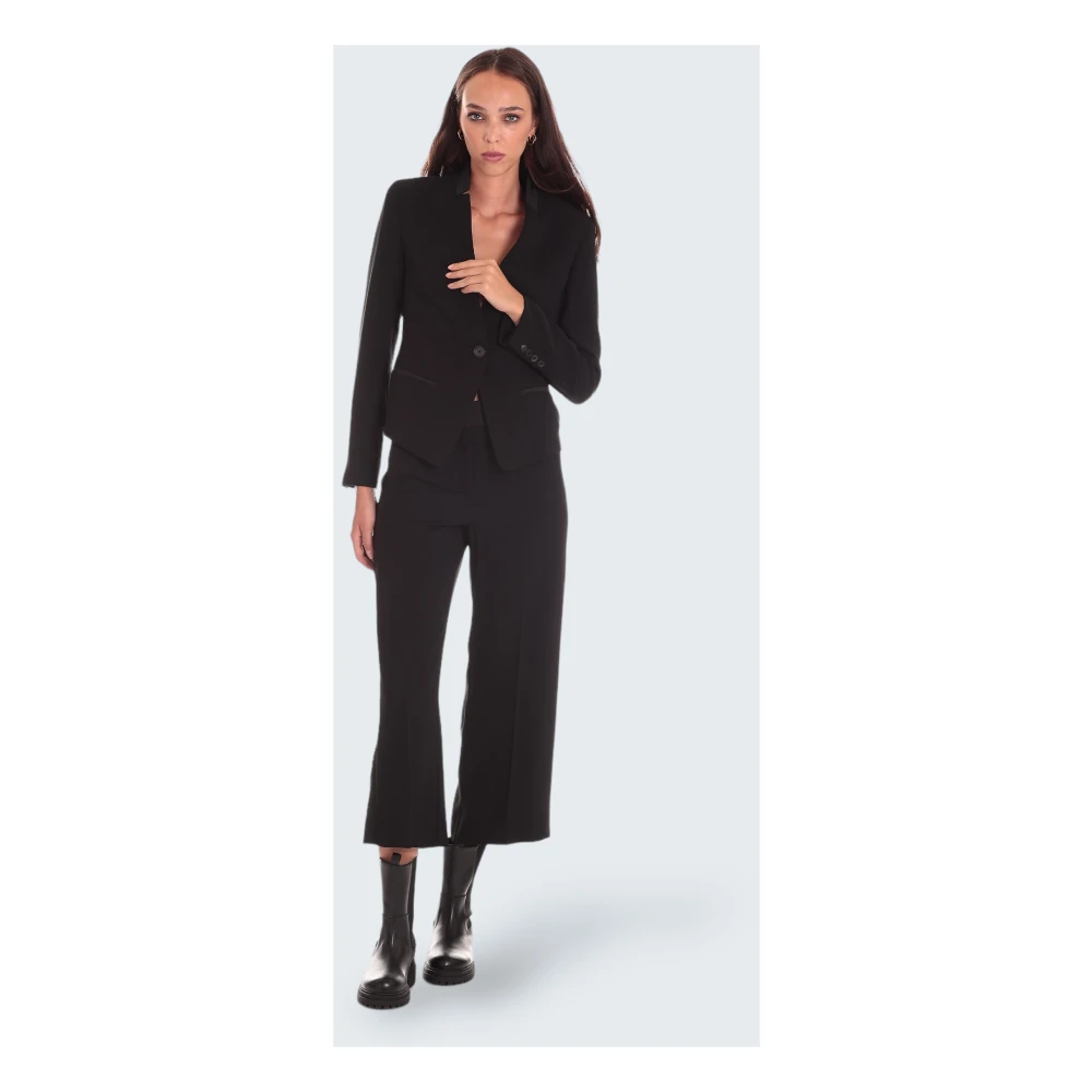 Marella Grace Zwarte Wijde Pijp Broek Black Dames