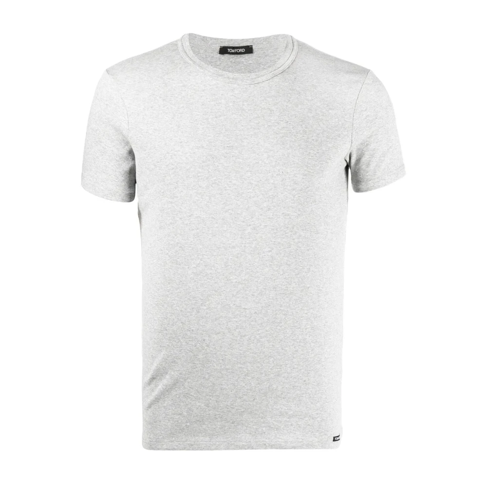 Tom Ford Men's Gray T-Shirts, Xl, Basic Cotton Tee Crew Neck Shirt