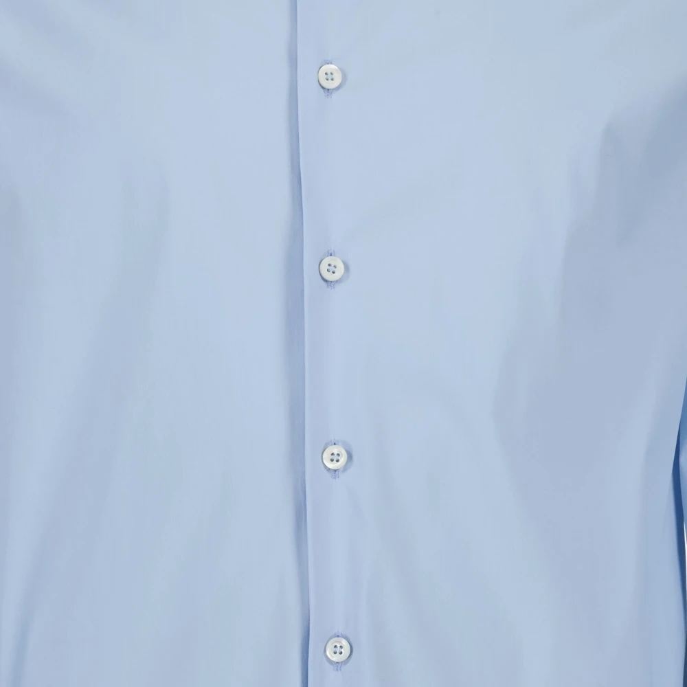 Prada Klassieke Poplin Overhemd Blue Heren