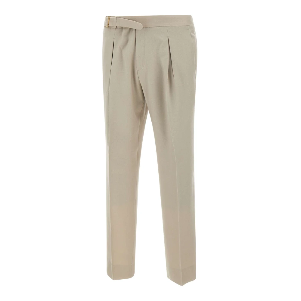 Briglia Beige Wol Kasjmier Flanel Broek Beige Heren