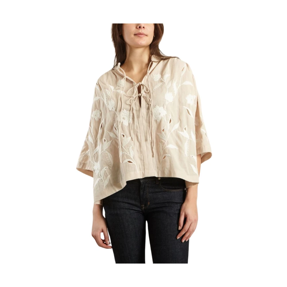 IRO Bloemen Kant Top Beige Dames