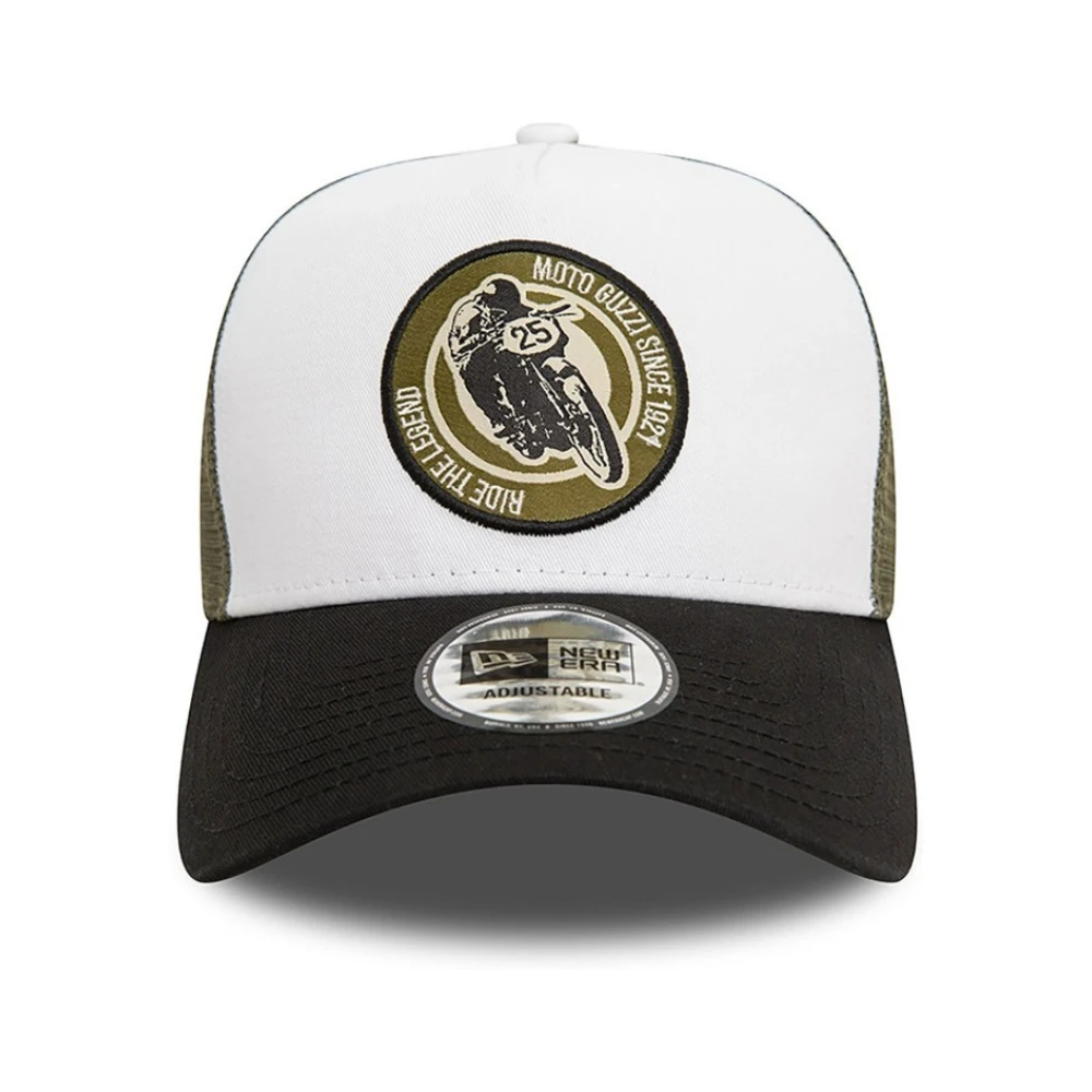 new era Wit Groen Moto Guzzi Trucker Hoed Green Heren