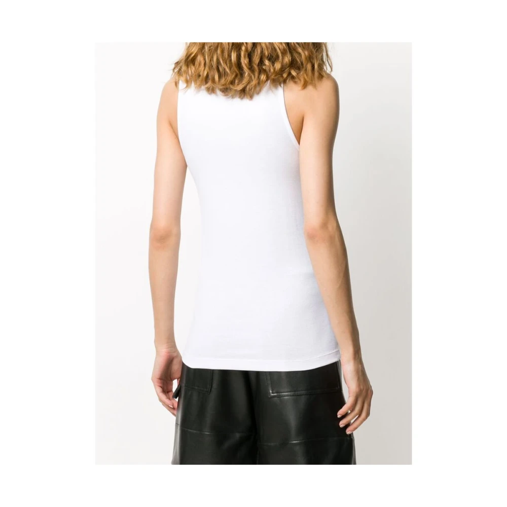 Patou Logo Print Mouwloze Top White Dames