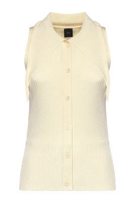 Neck-tie Ribbed Tank Top