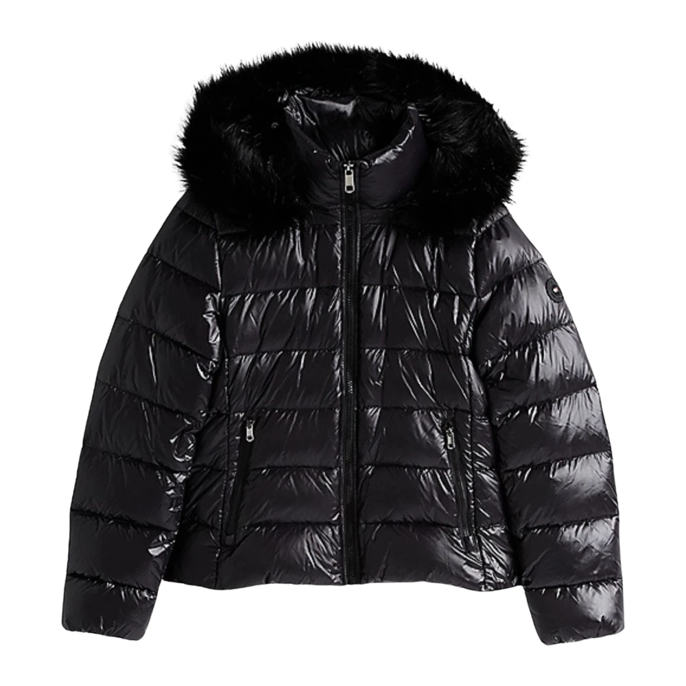 Tommy Hilfiger Dam Gloss Down Jacka med Päls Black, Dam