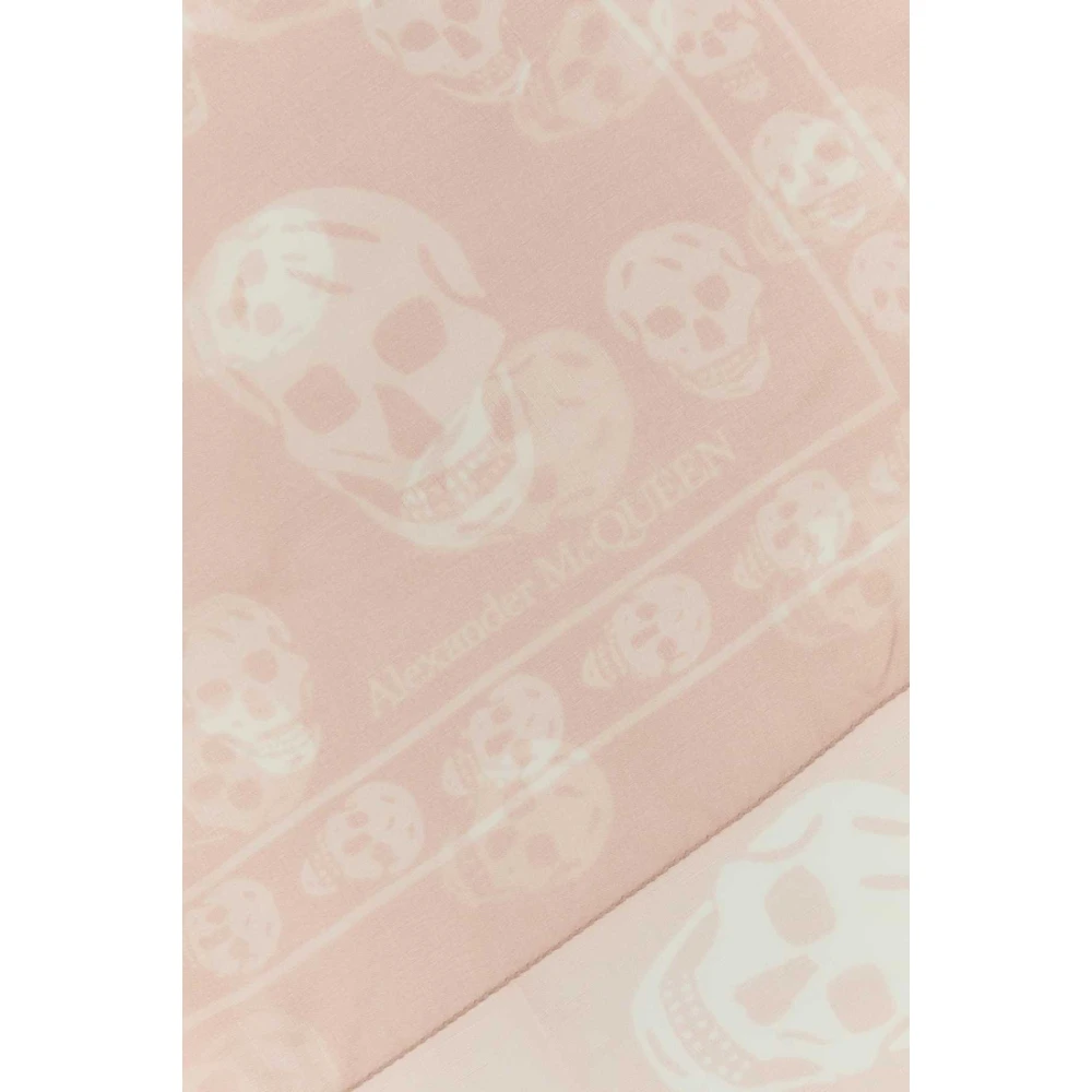 alexander mcqueen Zijden Bedrukte Foulard Sjaal Pink Dames