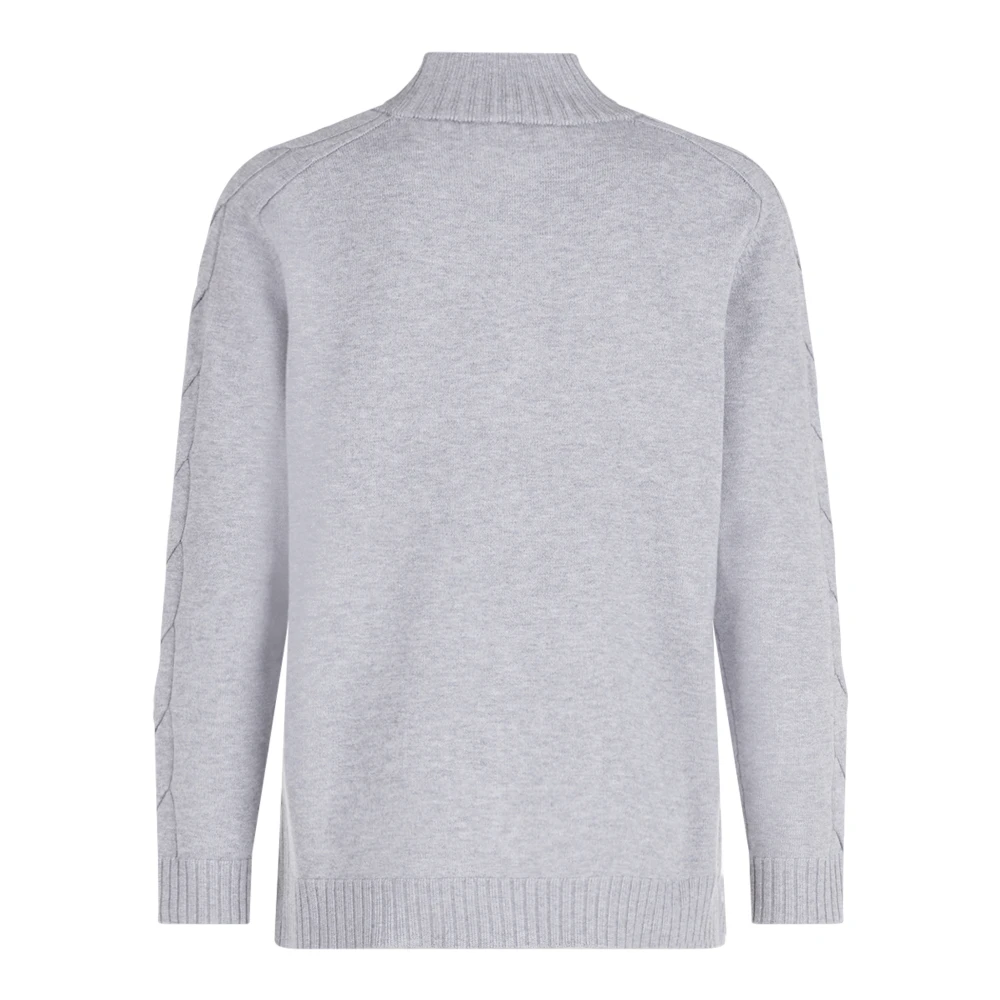 Betty Barclay Chunky Gebreide Trui met Opstaande Kraag Gray Dames