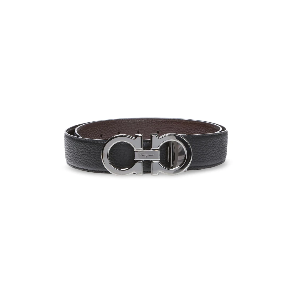 Ferragamo Double Adjus Belt Accessories Hombre Negro 105 Cm