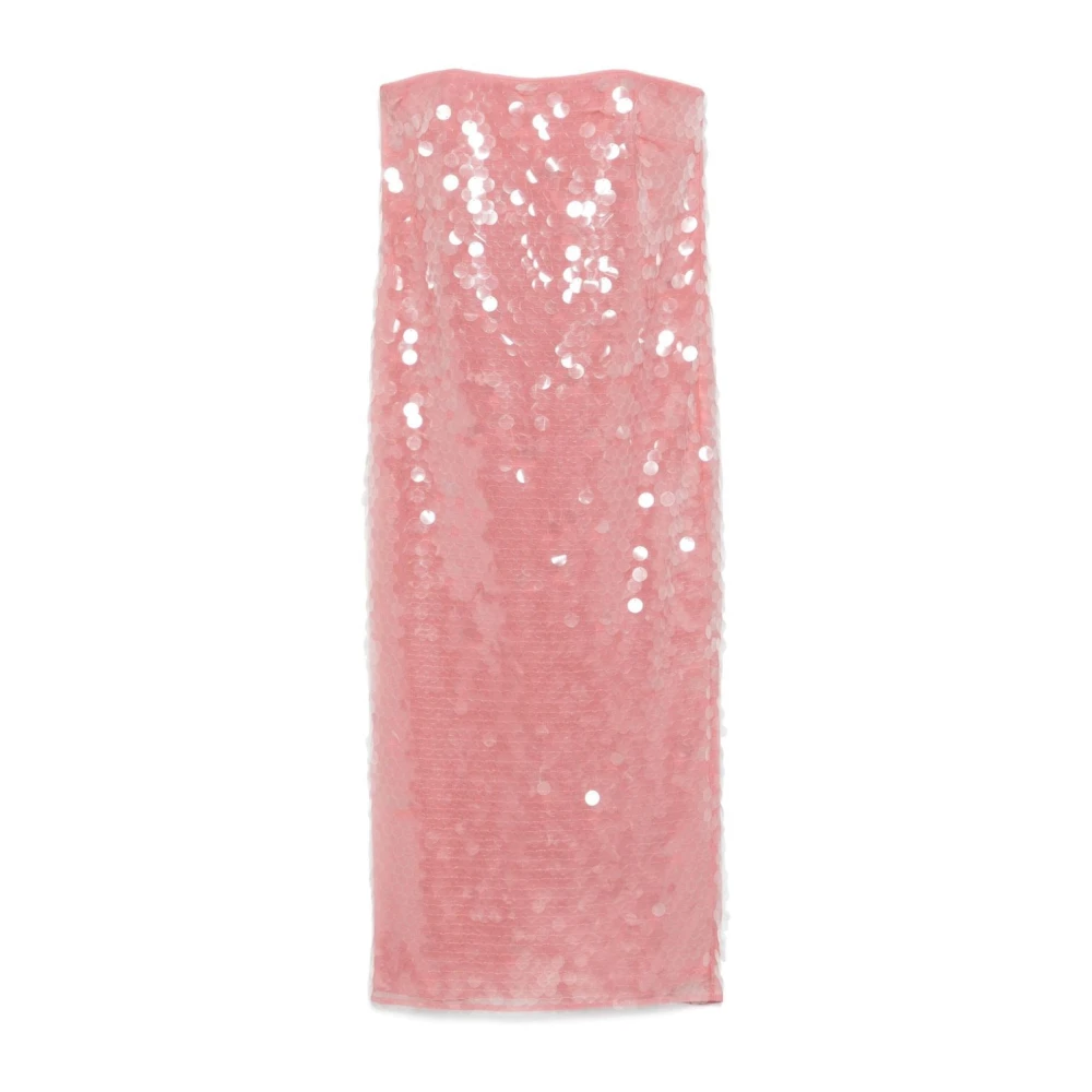 Staud Pailletten Midi Jurk Pink Dames