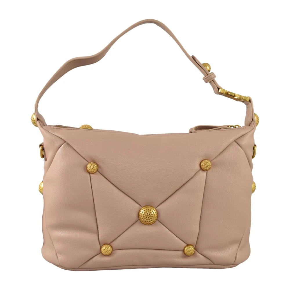 La Carrie Leren Schoudertas Beige Dames
