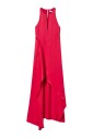 robe-longue-fuchsia-avec-col-rond