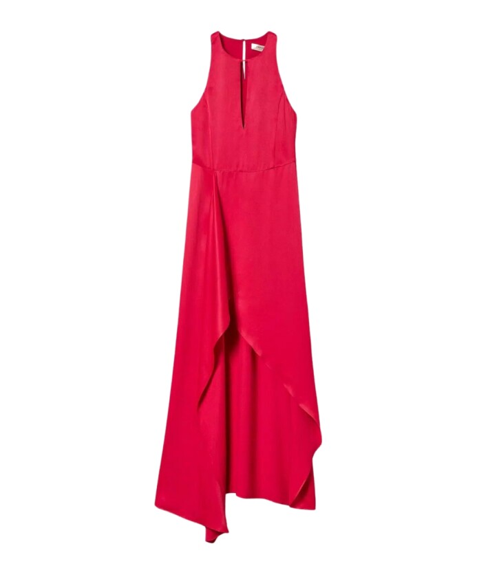 robe-longue-fuchsia-avec-col-rond