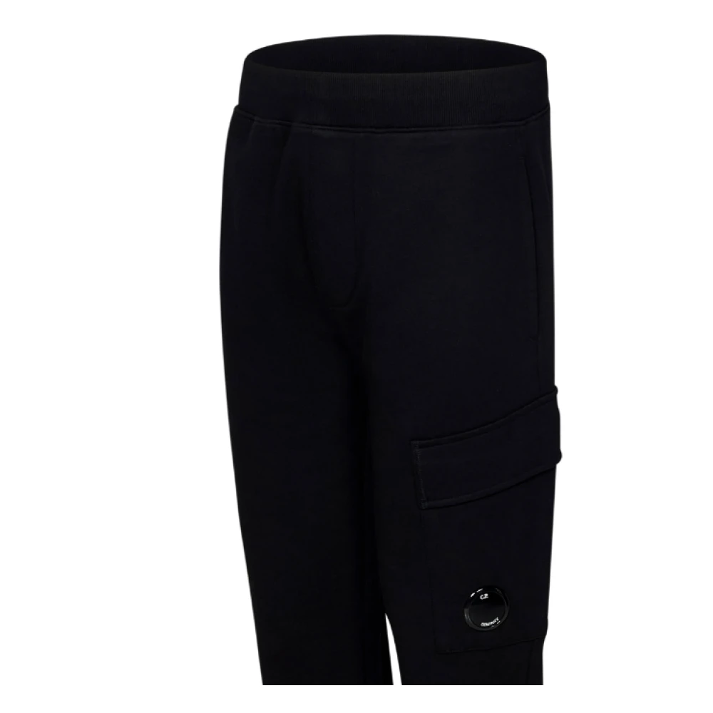 C.P. Company Zwarte Fleece Katoenen Cargo Broek Black Heren
