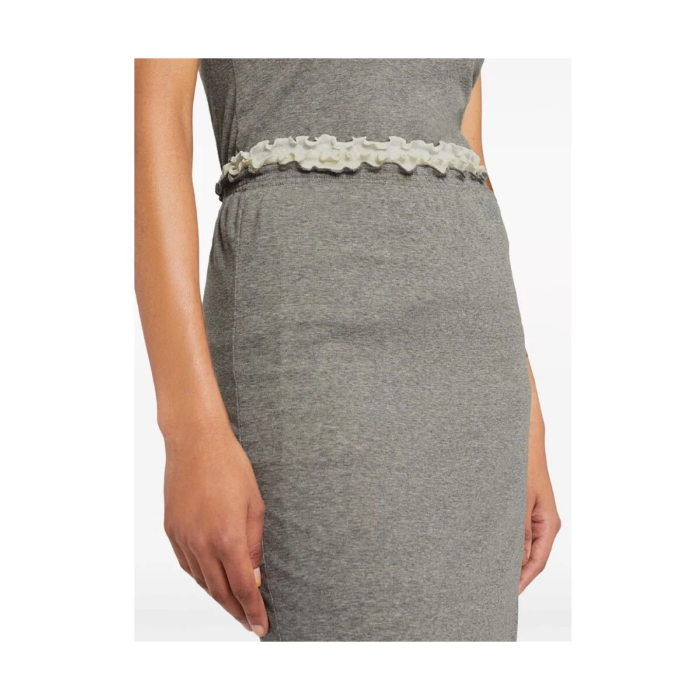 Jil Sander Grijze Jersey Gerimpelde Rok Gray Dames