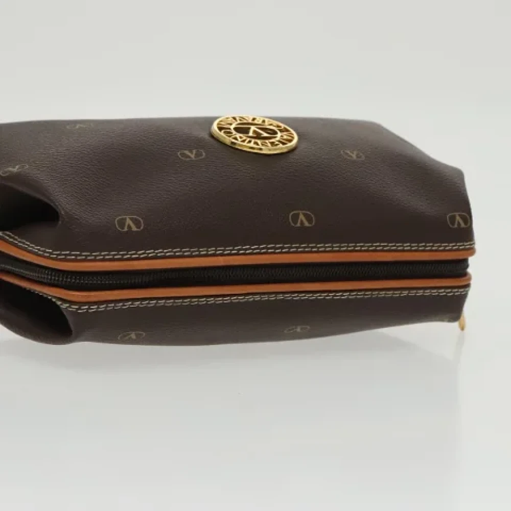 Valentino Vintage Pre-owned Leather pouches Brown Dames