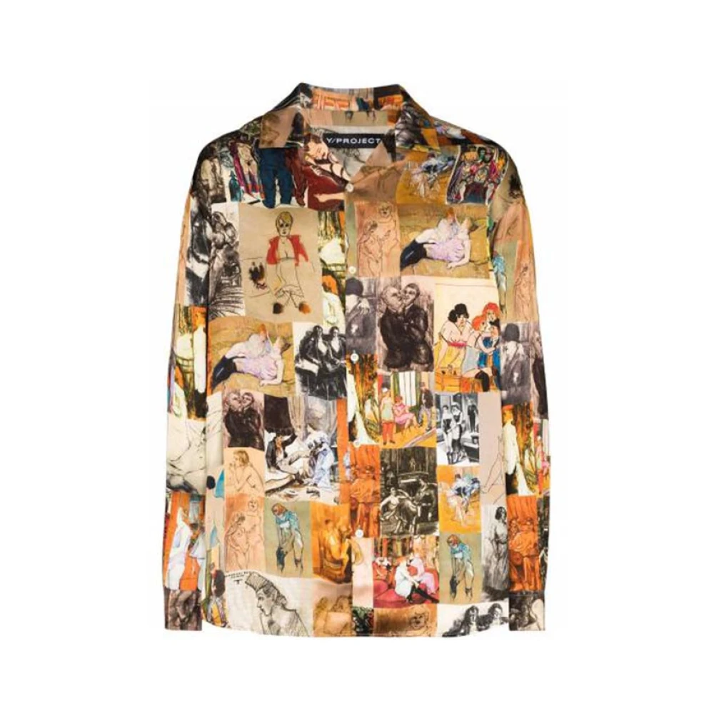 Y Project Sepia Schilderij Print Shirt Multicolor Heren