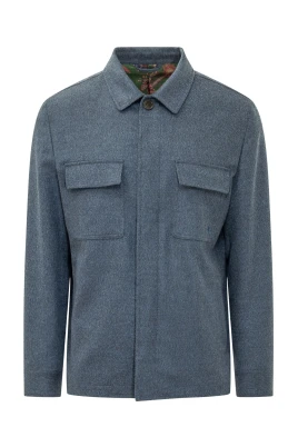 Overshirt i kashmir- och ulltyg