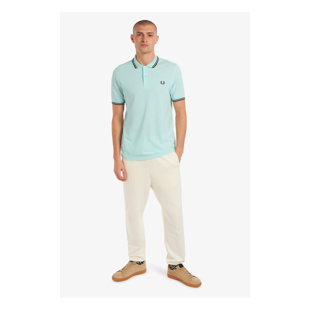 Fred Perry Slim Fit Twin Tipped Polo met eigentijdse stijl Blue Heren