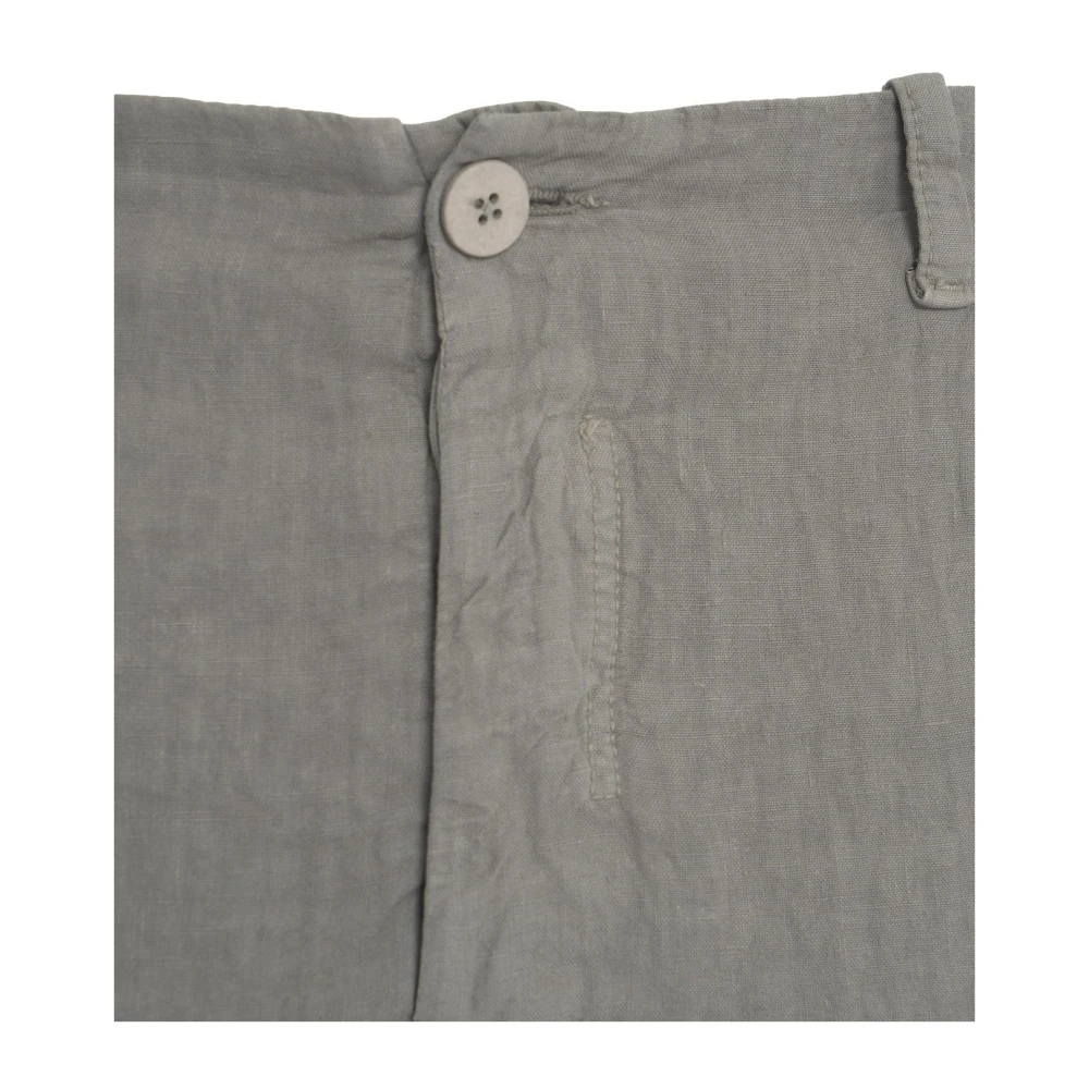 Transit Grijze Linnen Cargo Shorts Gray Heren