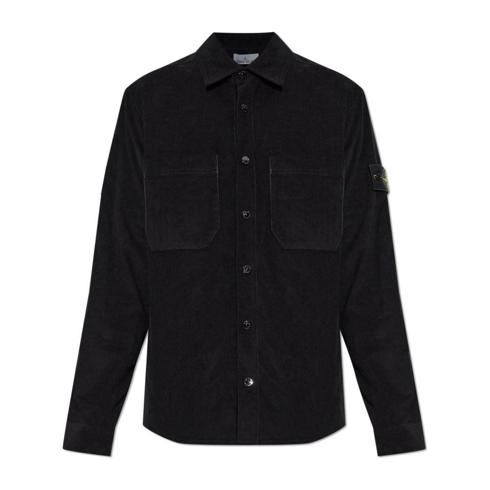 Stone Island Corduroy Shirt - Male - Casual Shirts - Black - S - Shirts