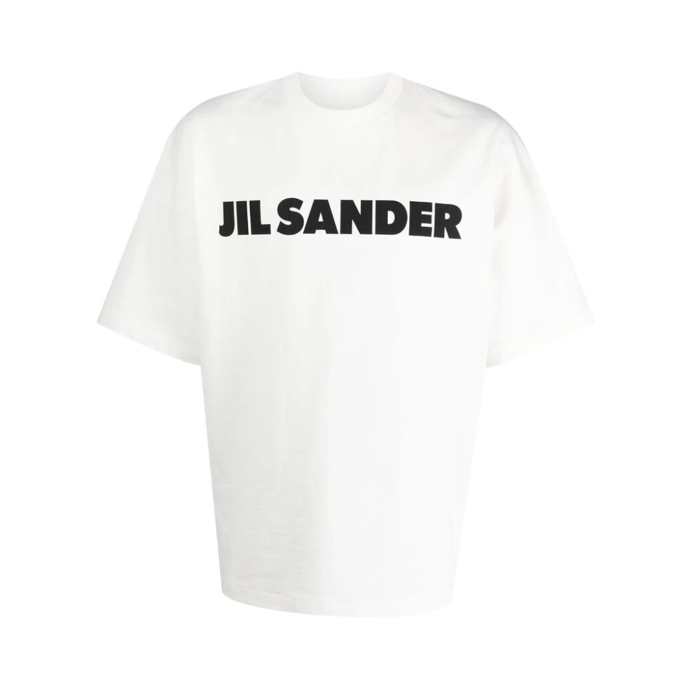 Jil Sander Katoenen Logo Print T-shirt White Heren
