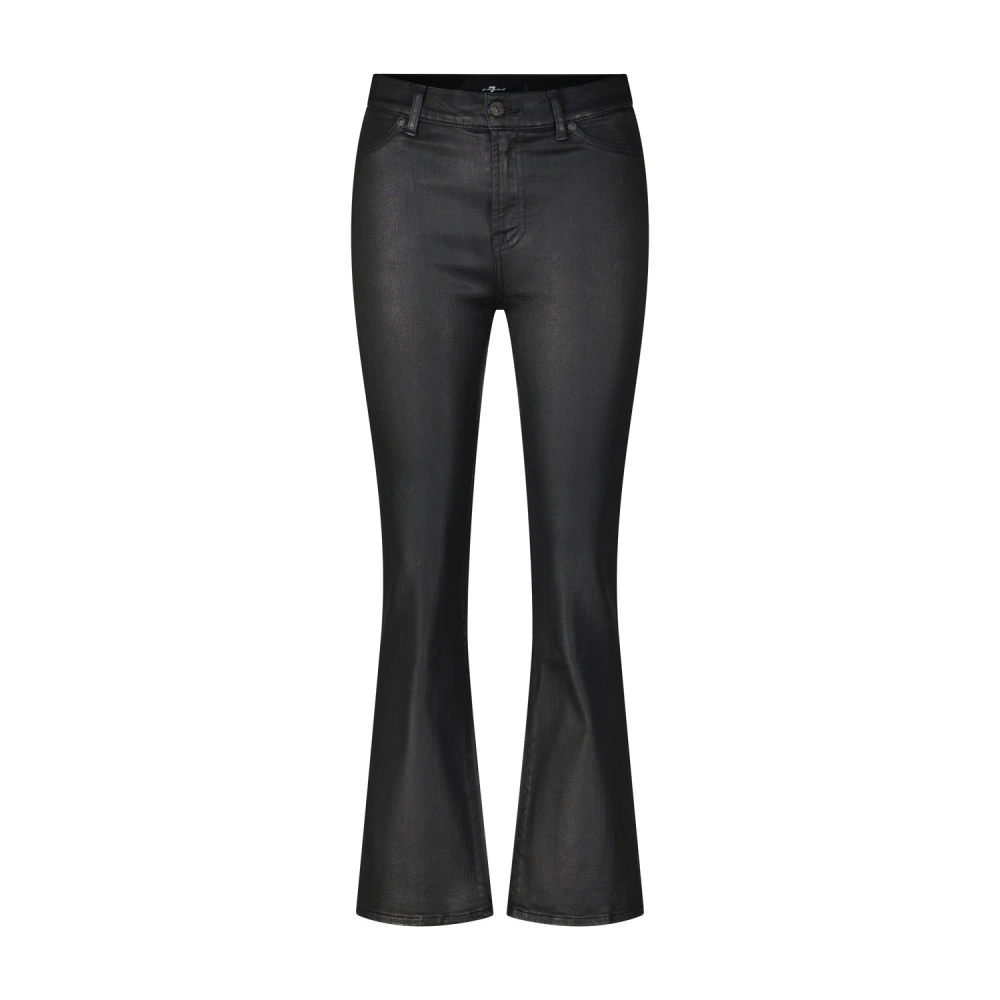 7 For All Mankind Coated Denim Bootcut Jeans Black Dames