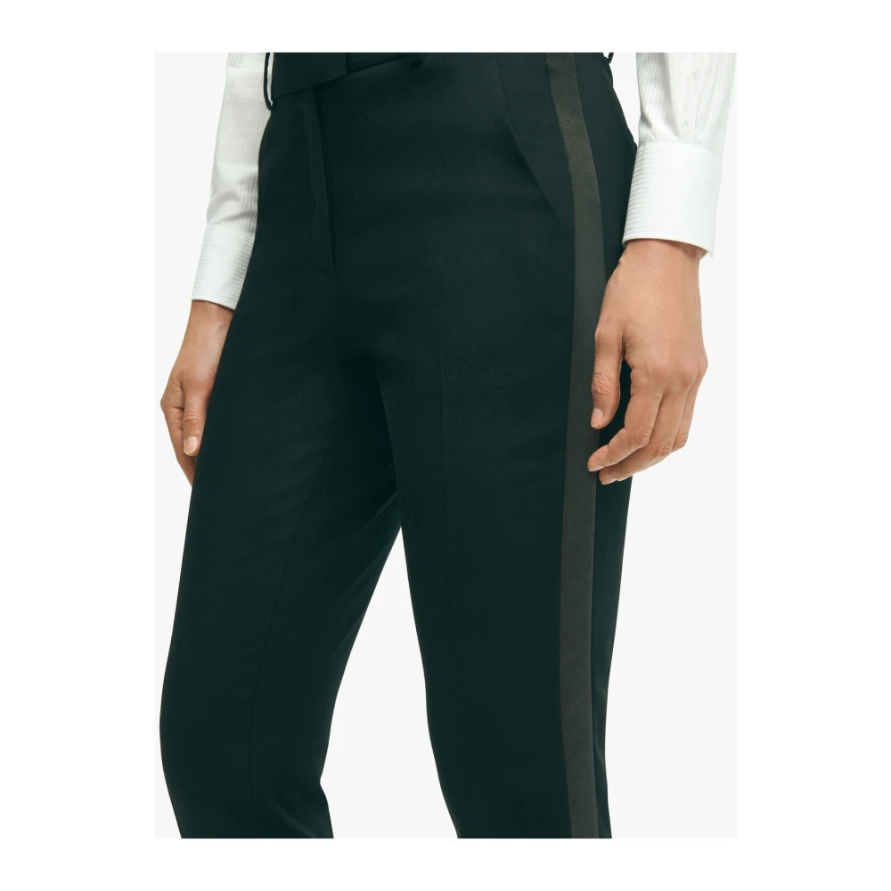 Brooks Brothers Zwarte Stretch Wolmix Smokingbroek Black Dames