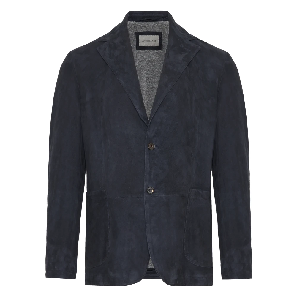 Corneliani Lyxig Mockajacka med Detaljer Blue, Herr