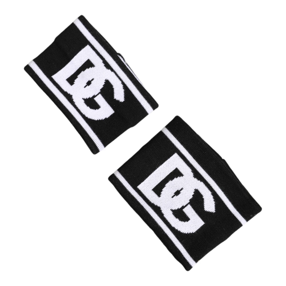 Dolce & Gabbana Women's Black/White Dg Logo Cotton 1 Pair One Wristband