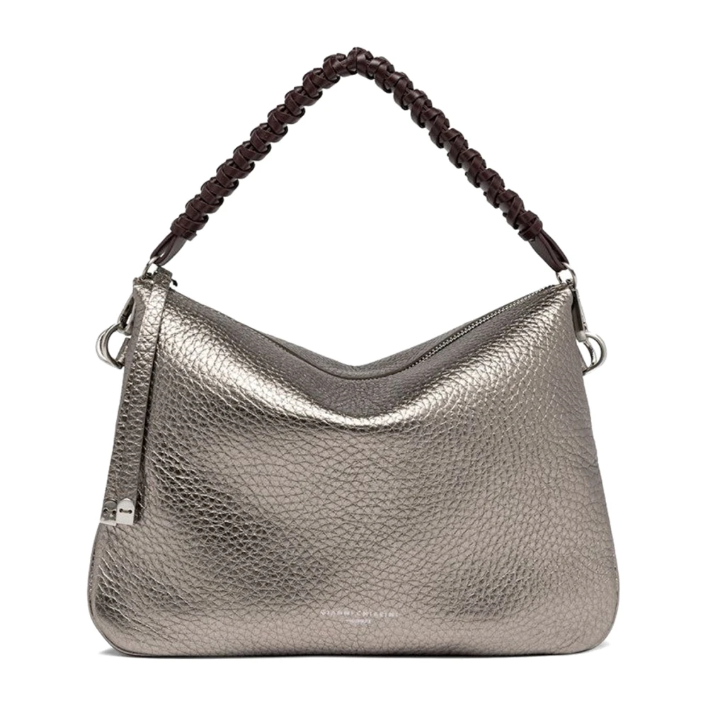 Gianni Chiarini Gouden Crossbody Tas met Gevlochten Handvat Gray Dames