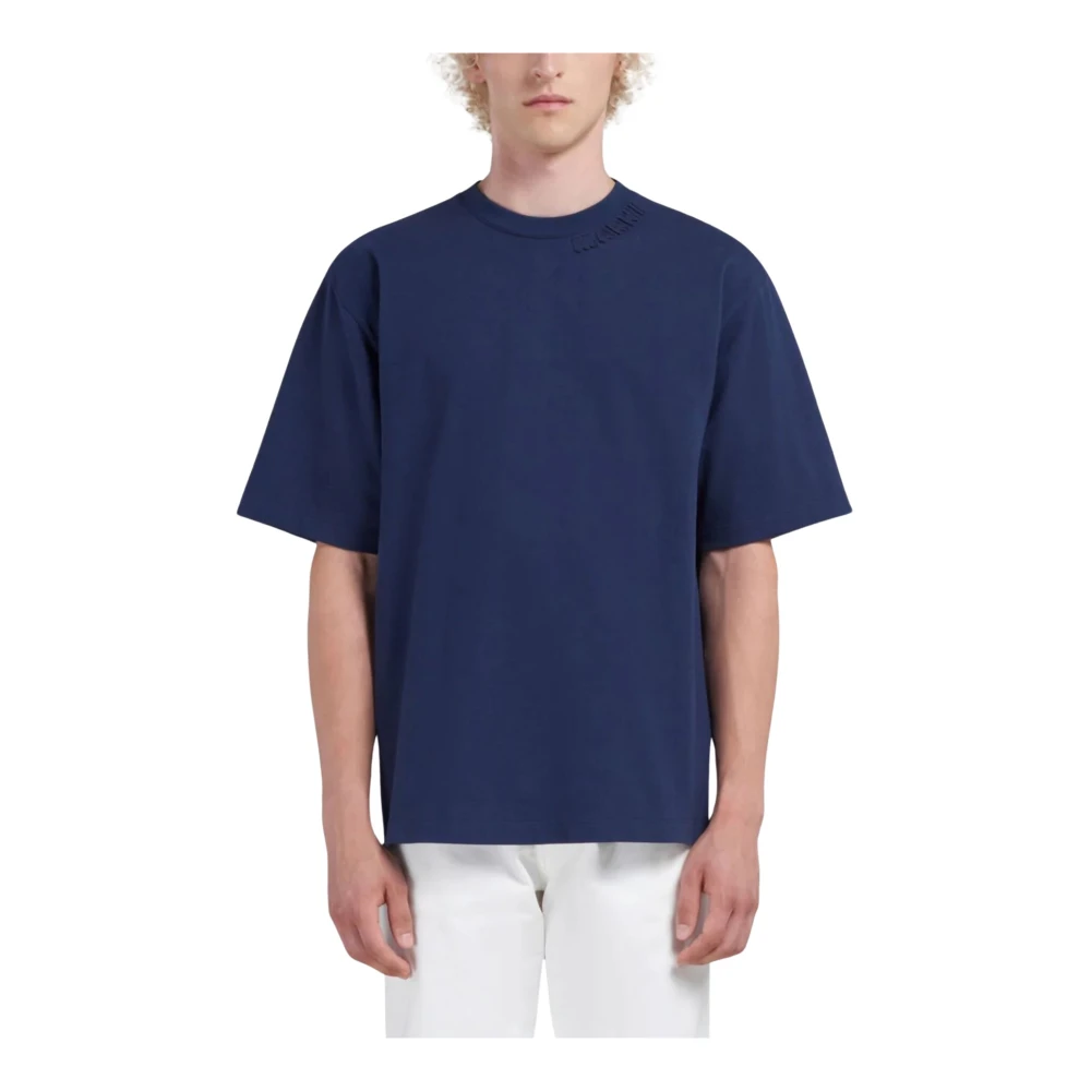Marni Oversized T-shirt van biologisch katoen Blue Heren