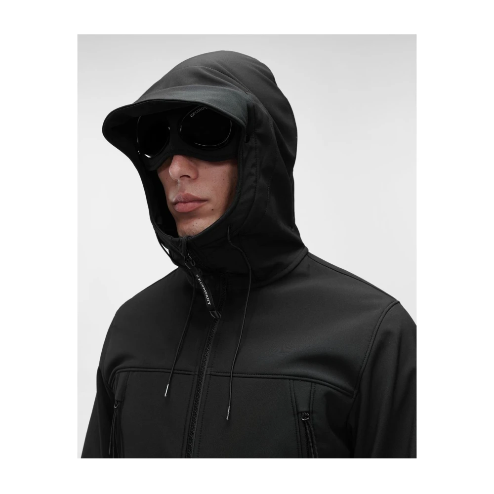 C.P. Company Zwarte Soft Shell-R Google Jas Black Heren