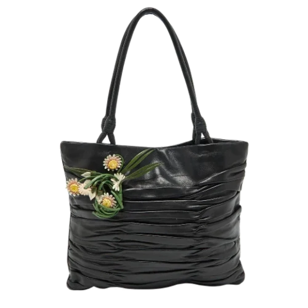 Prada Vintage Pre-owned Leather totes Black Dames
