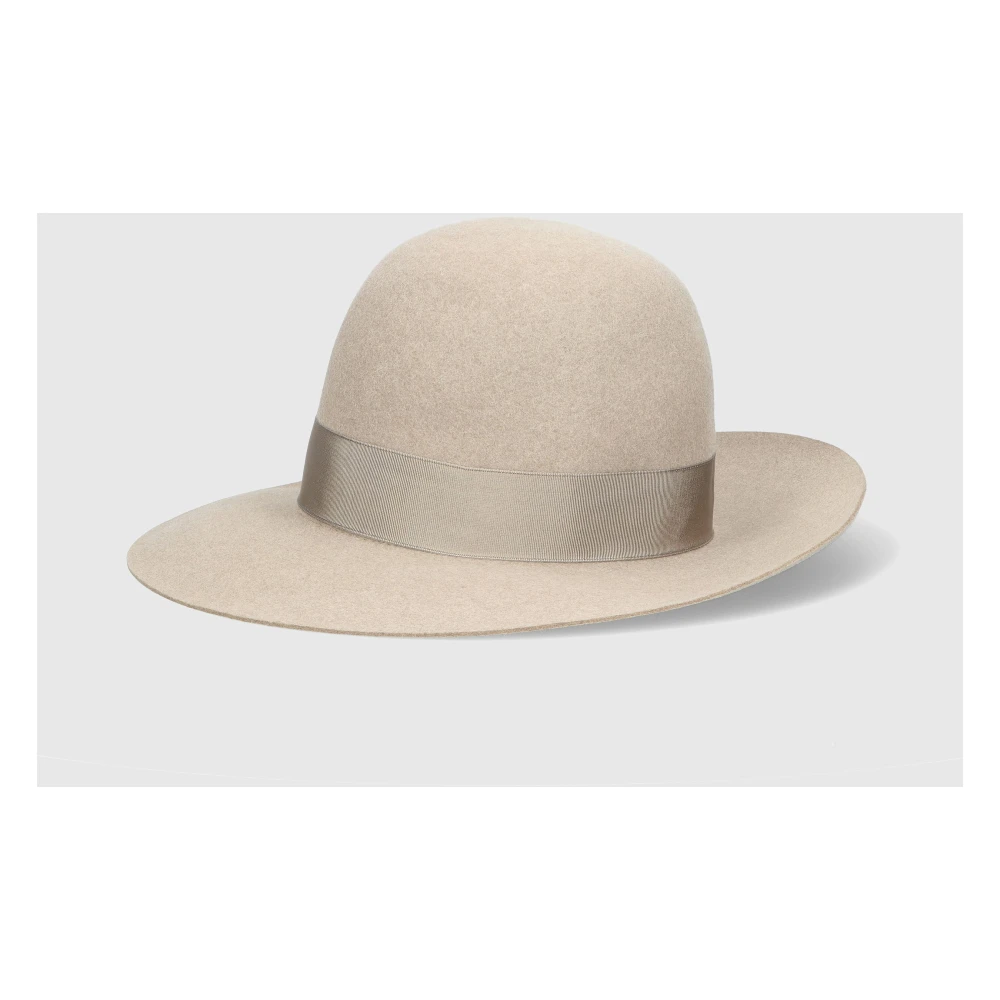 Borsalino Eleonora Folar Breedgerande Hoed Brown Dames