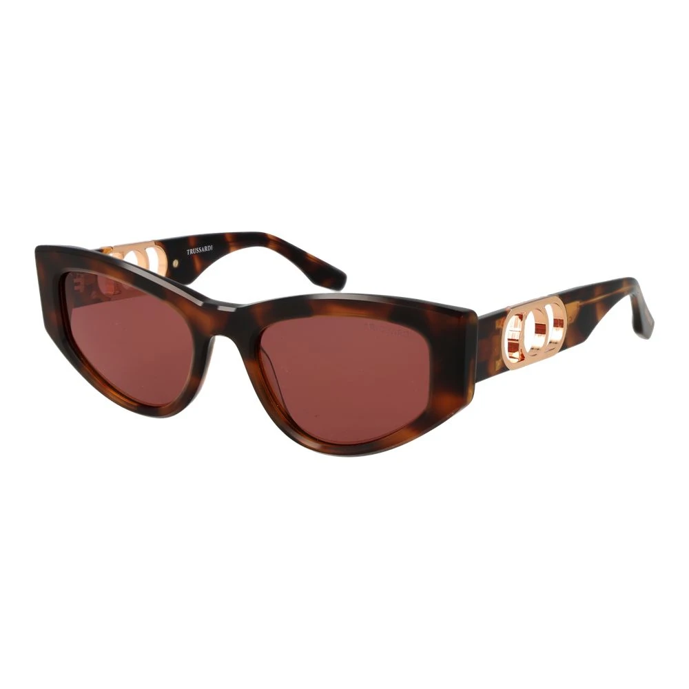 Trussardi Women's Brown Sunglasses, One Size, Oval Acetate Sunglasses