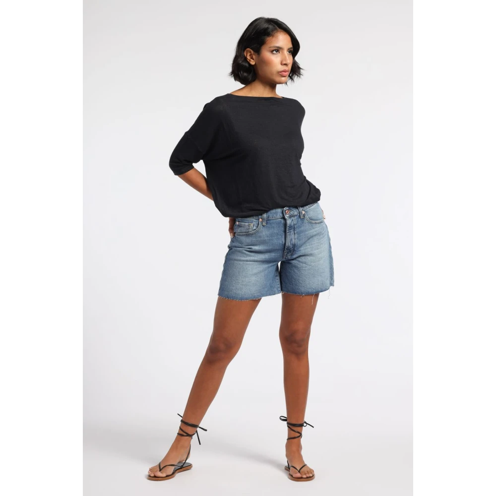 7 For All Mankind Jeans shorts dames Blue Dames