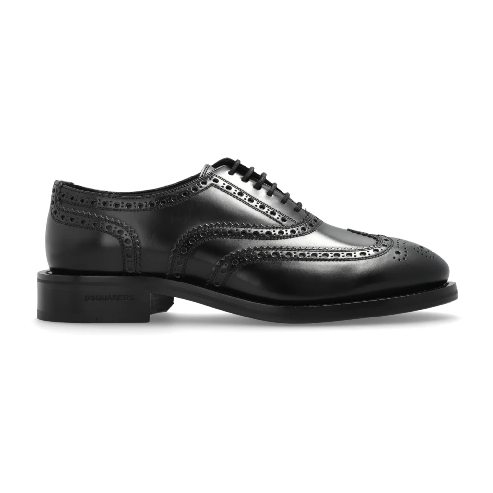 Dsquared2 Black Leather Shoes - Male - Laced Shoes - 10 Uk - Shoes