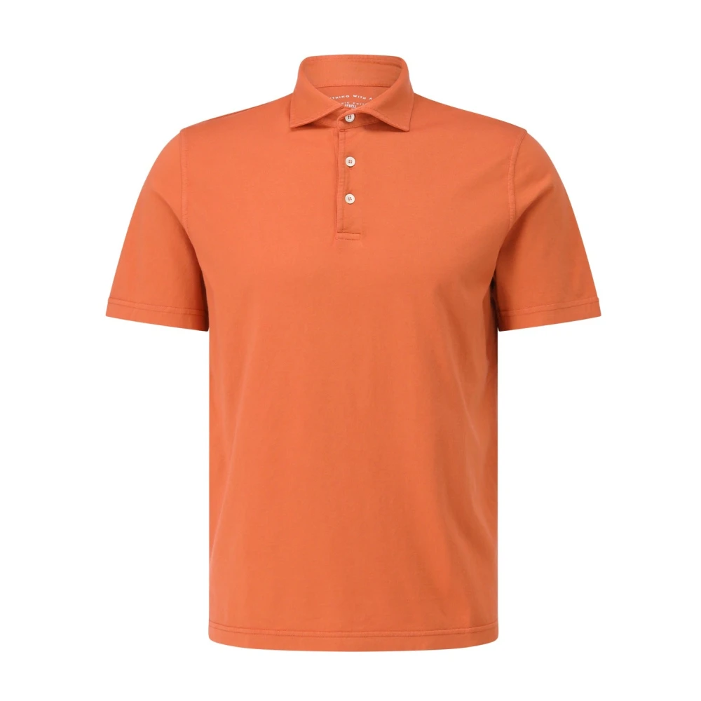 Fedeli Jersey Polo Shirt Orange Heren