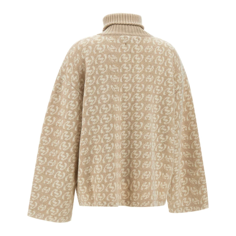 Holzweiler Monogram Merino Wol Trui Zand Wit Beige Dames