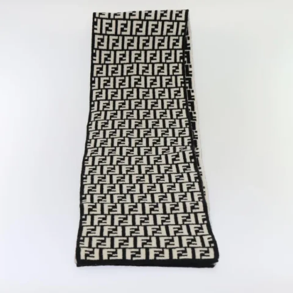Fendi Vintage Pre-owned Wool scarves Black Dames
