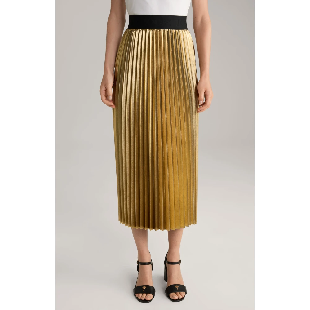 Joop! Geplooide gouden rok met elastische taille Beige Dames