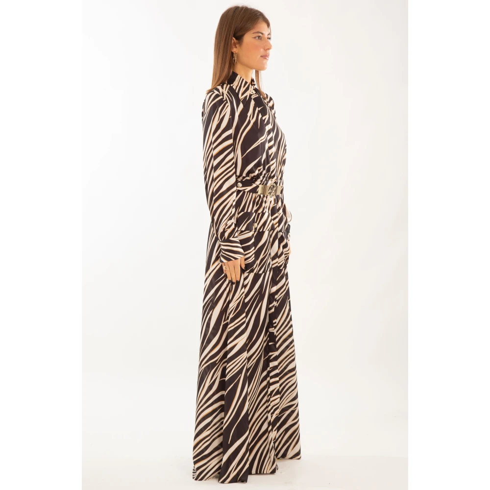 Babylon Animalier Side Split Dress in Multicolor Dames