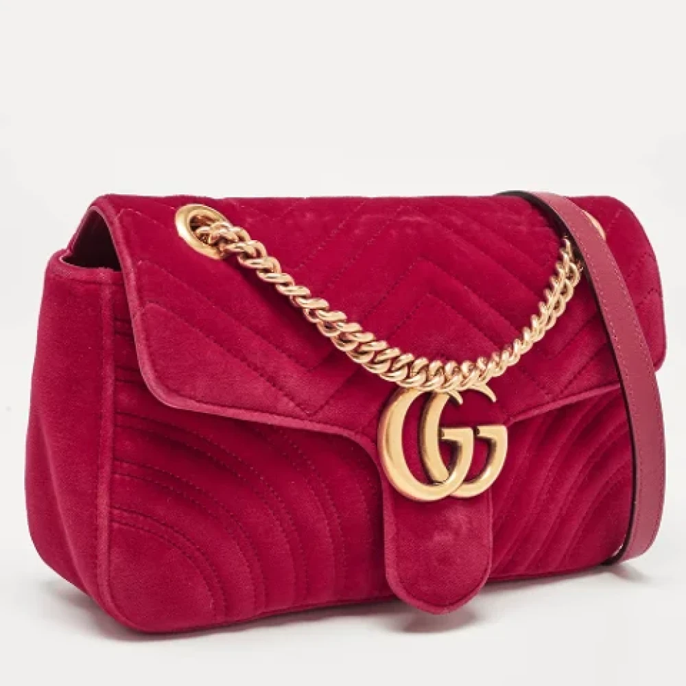 Gucci Vintage Pre-owned Velvet gucci-bags Red Dames