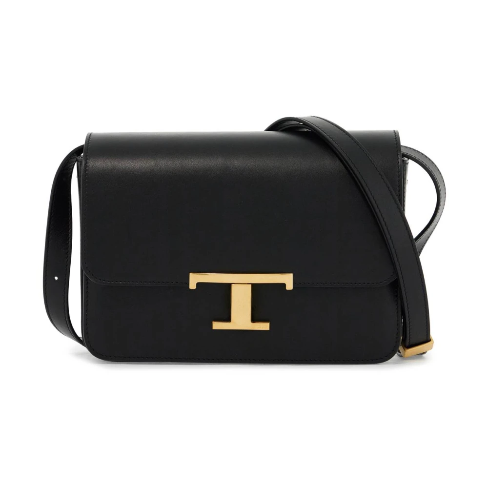 TOD'S Tijdloze T Schoudertas met Riem Black Dames