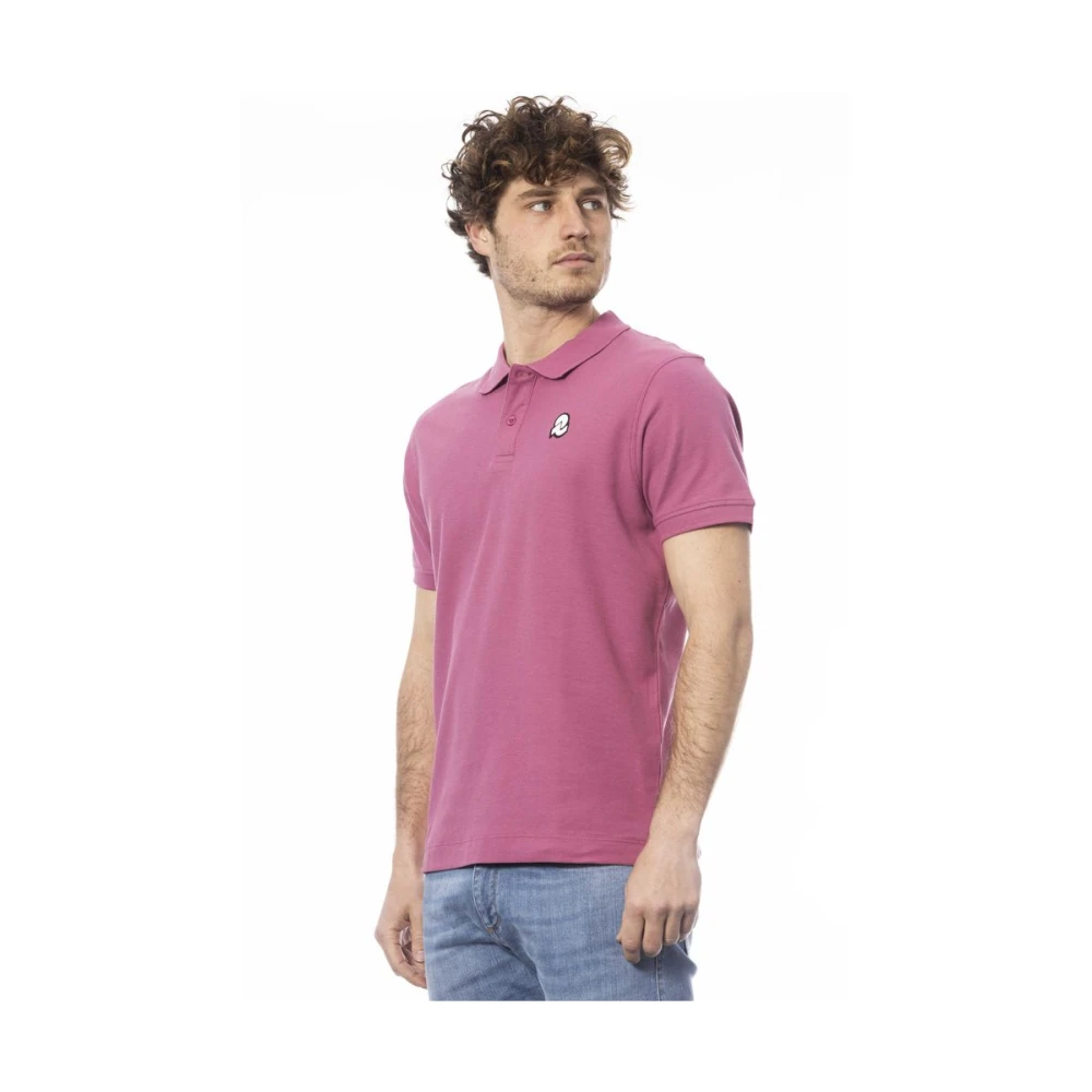 Invicta Katoenen poloshirt met korte mouwen Purple Heren
