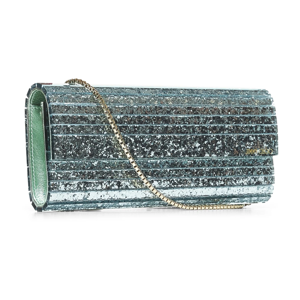 Jimmy Choo Glitter Acryl Schoudertas Aqua Groen Green Dames