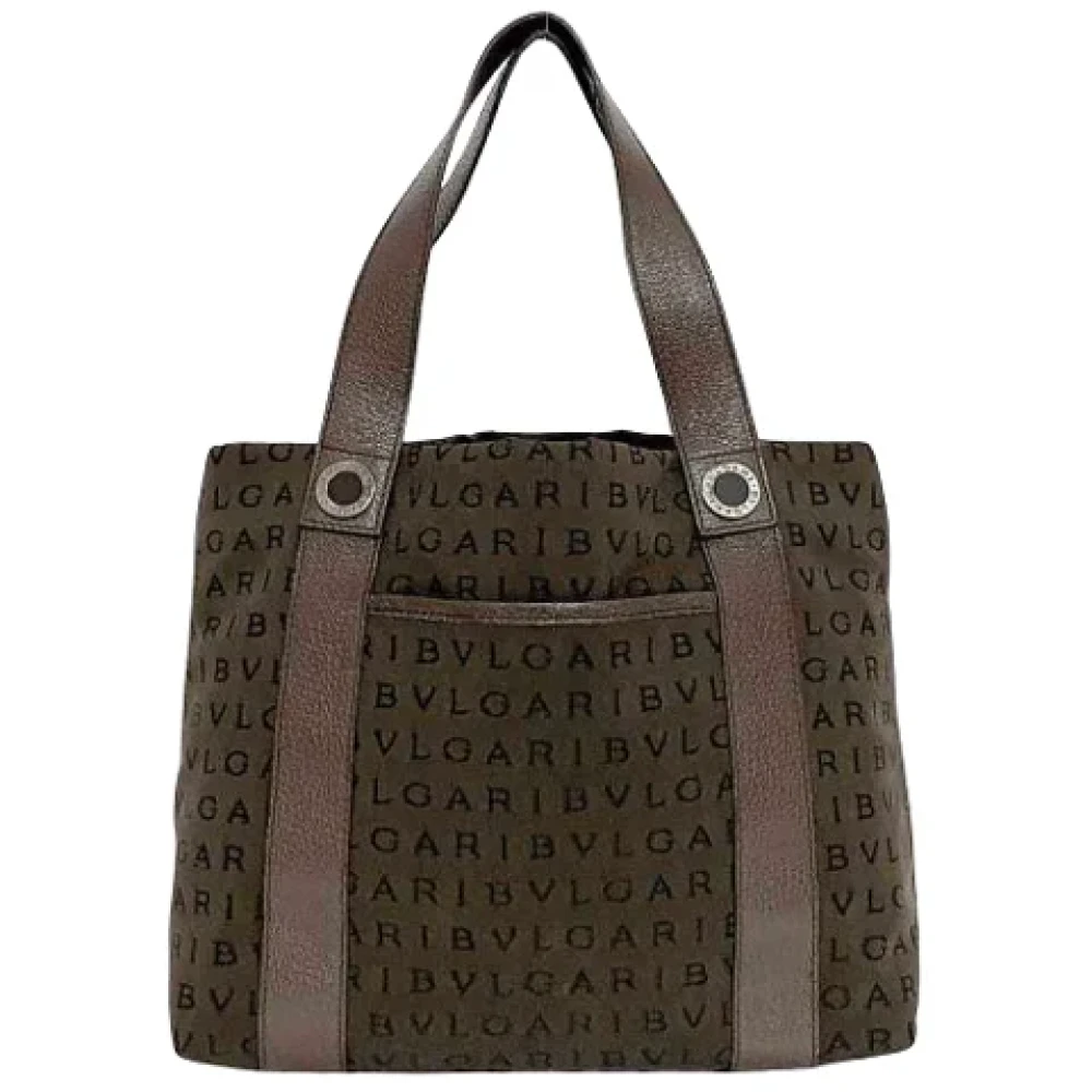 Bvlgari Vintage Pre-owned Canvas shoulder-bags Brown Dames