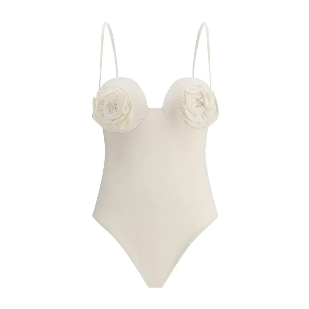Magda Butrym Badpak met rozen detail Beige Dames