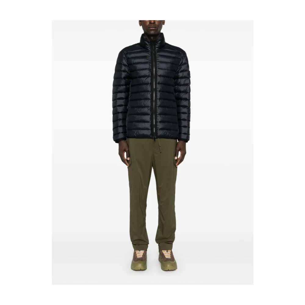 Stone Island Blauwe Nylon Pufferjas Blue Heren
