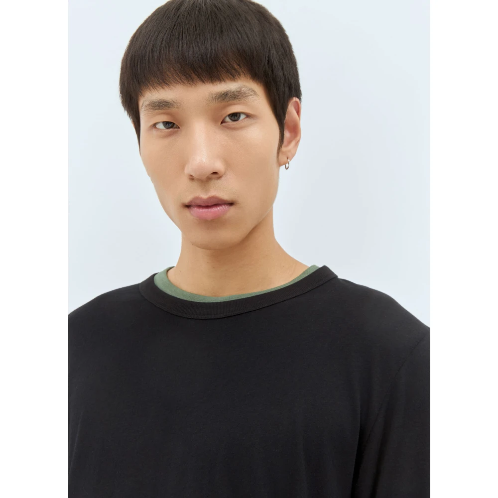 Dries Van Noten Gelaagd Katoenen Longsleeve T-shirt Black Heren